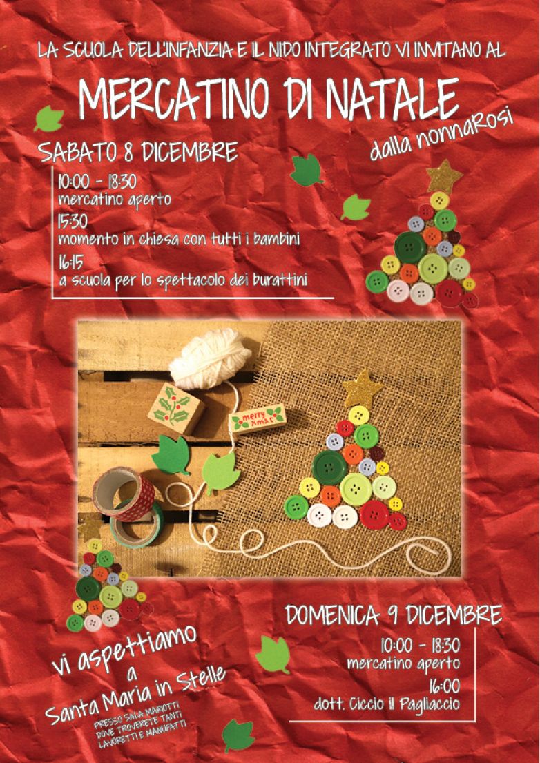 Lavoretti Di Natale Nido.Mercatino Di Natale 8 9 Dicembre 2018